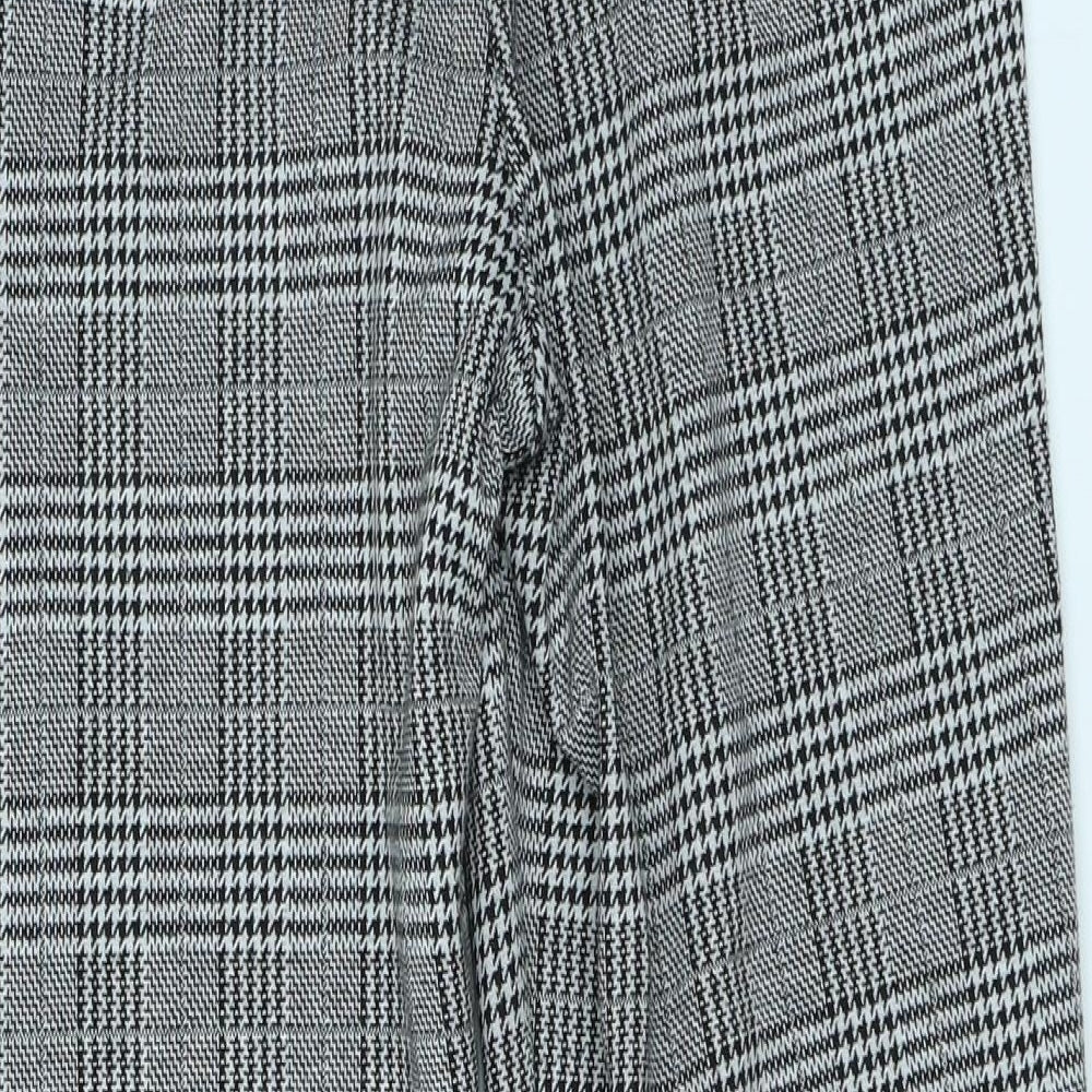 F&F Womens Grey Plaid  Trousers  Size 12 L27 in