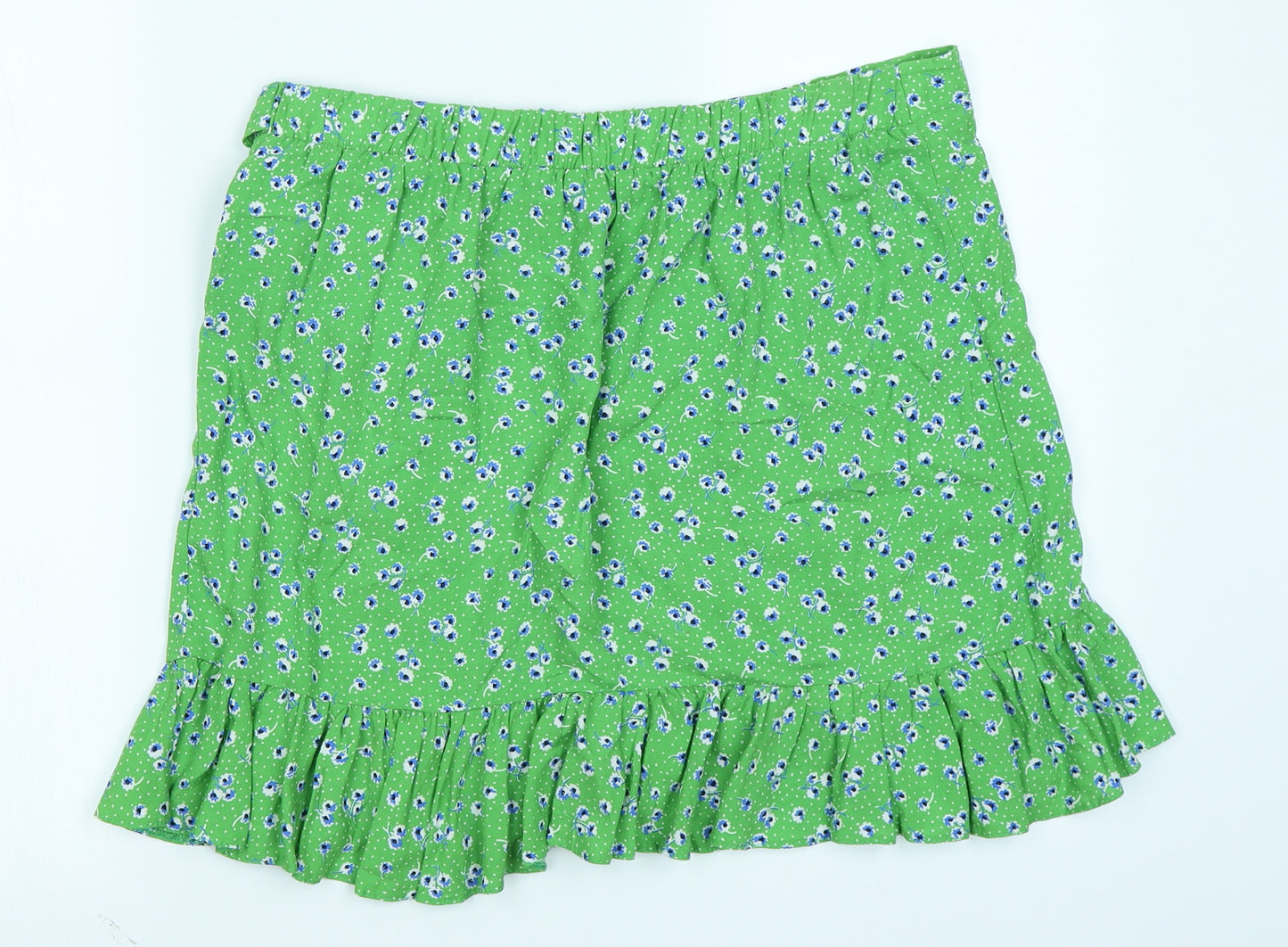 New Look Womens Green Floral  Wrap Skirt Size 14