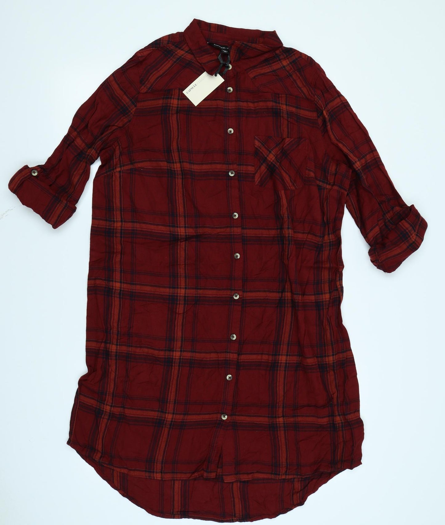 Capsule Womens Red Plaid  Shirt Dress  Size 18