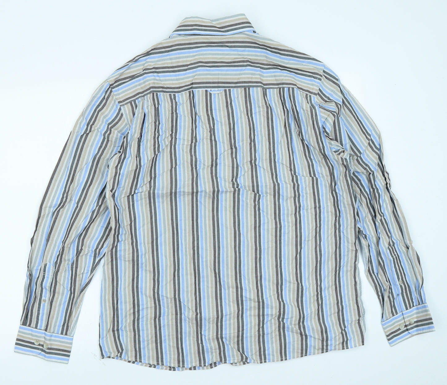 Wolsey Mens Blue Striped   Button-Up Size XL