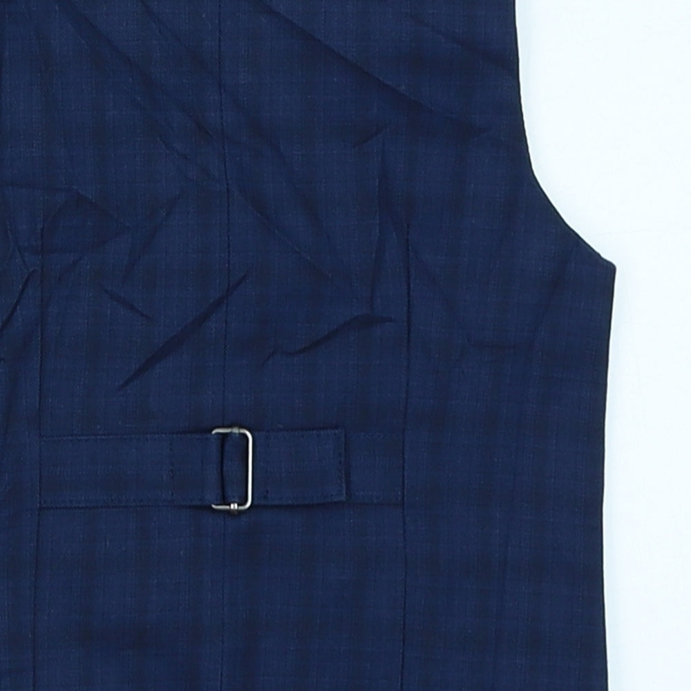NEXT Boys Blue Check  Trouser Suit Suit Waistcoat Size 12-18 Months