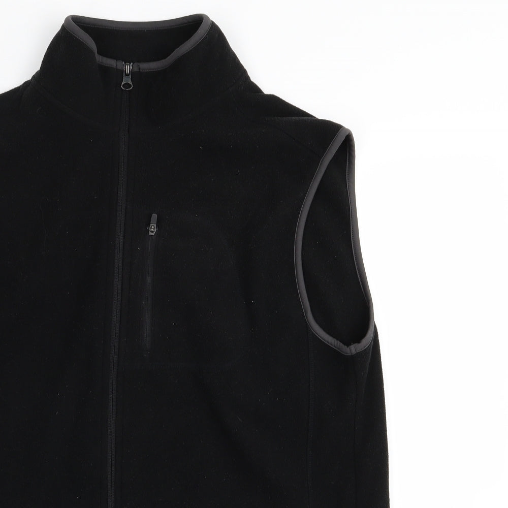 M&S Mens Black   Gilet Jacket Size S  - fleece