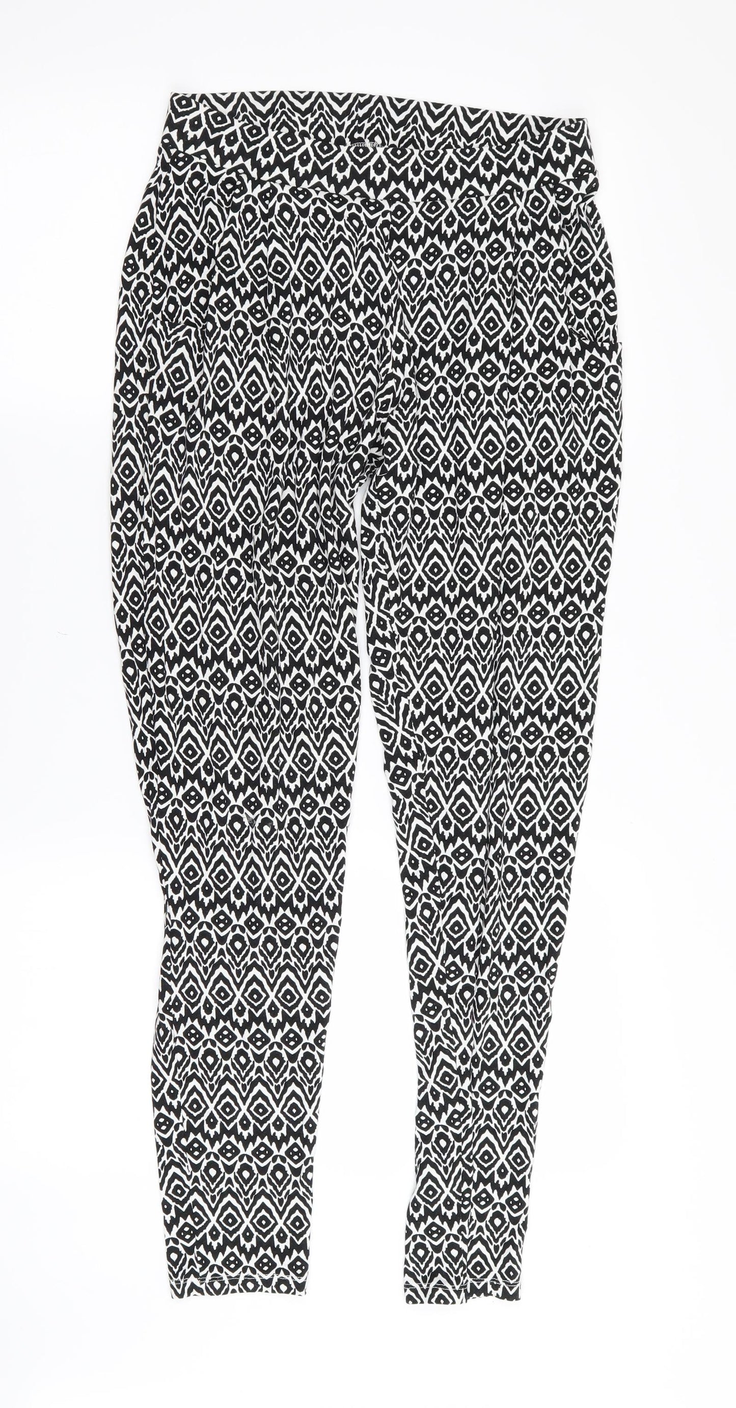F&F Womens Multicoloured Floral  Jogger Trousers Size 8 L28 in - Stretch waistband