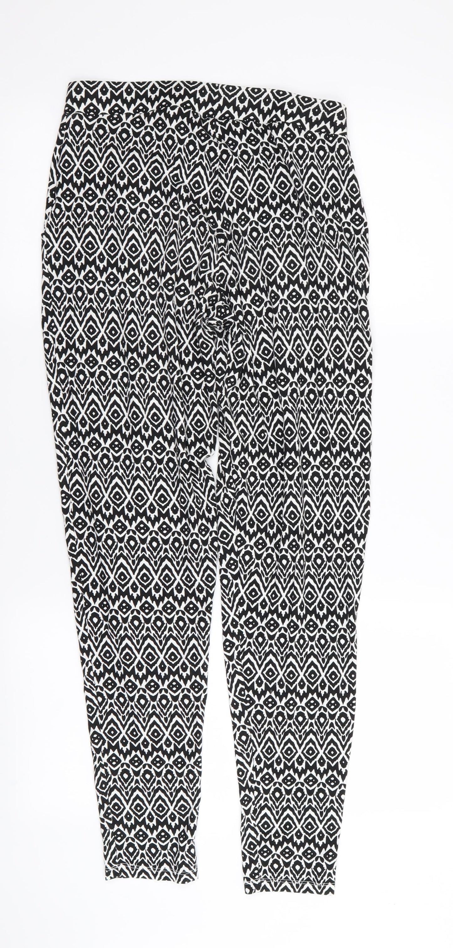 F&F Womens Multicoloured Floral  Jogger Trousers Size 8 L28 in - Stretch waistband