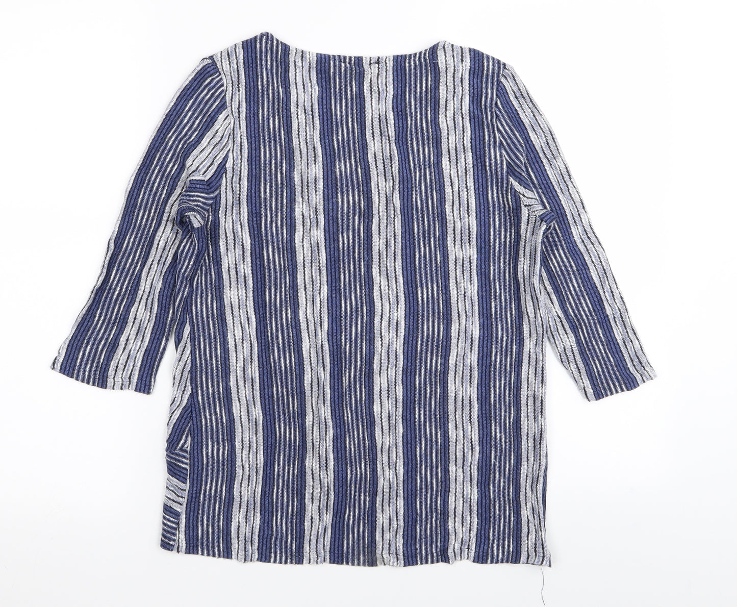 W5 Womens Blue Striped  Basic T-Shirt Size M