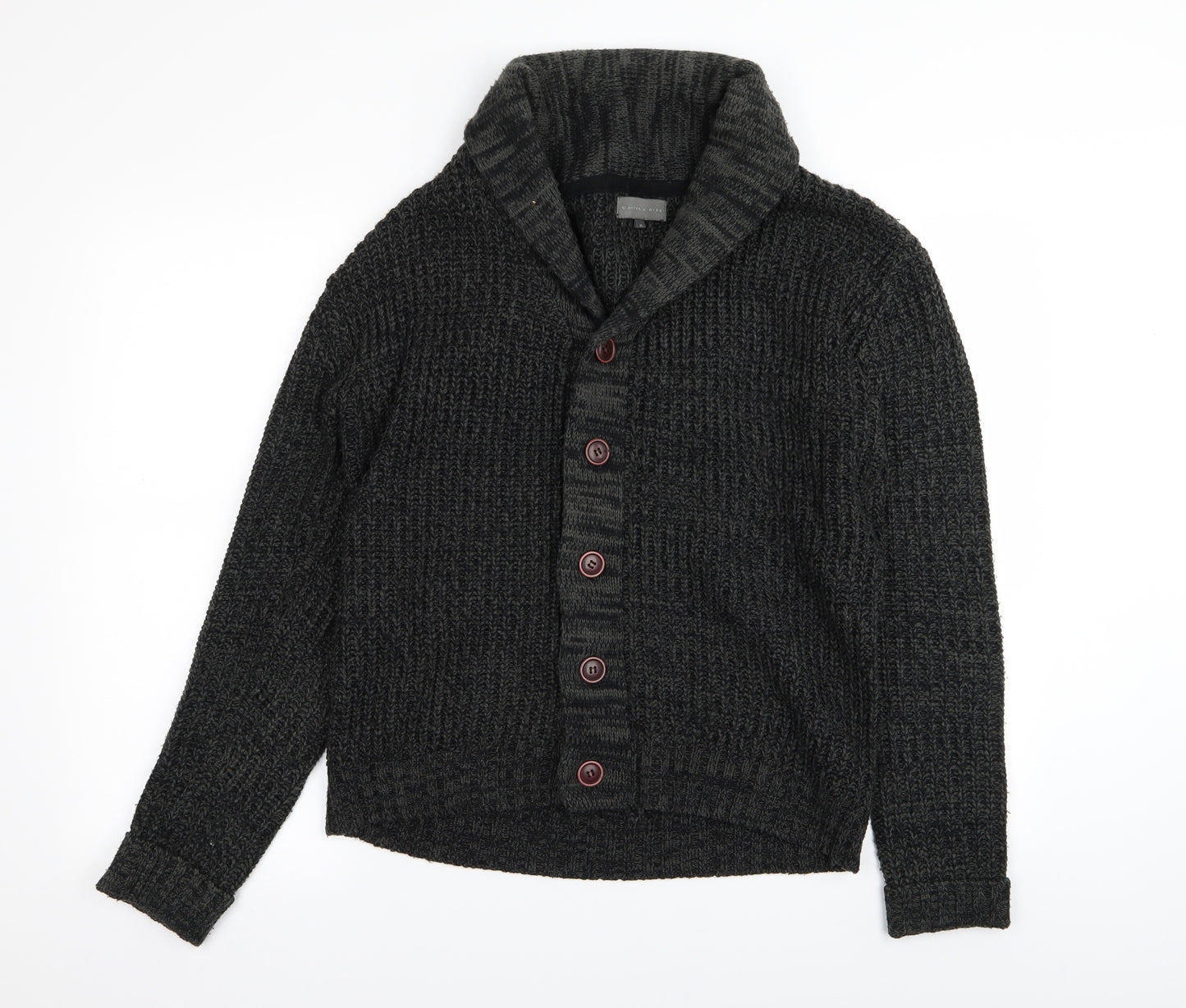 carter&rise Mens Black   Cardigan Jumper Size M