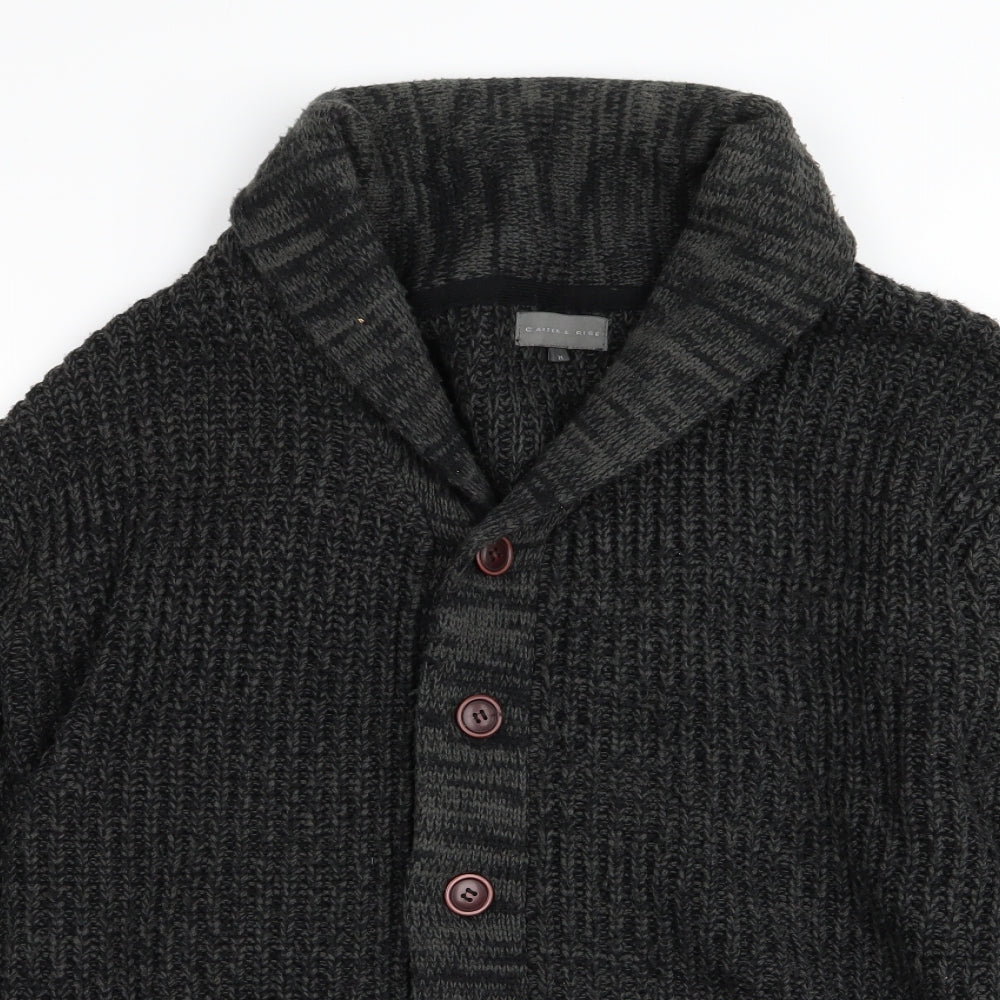 carter&rise Mens Black   Cardigan Jumper Size M