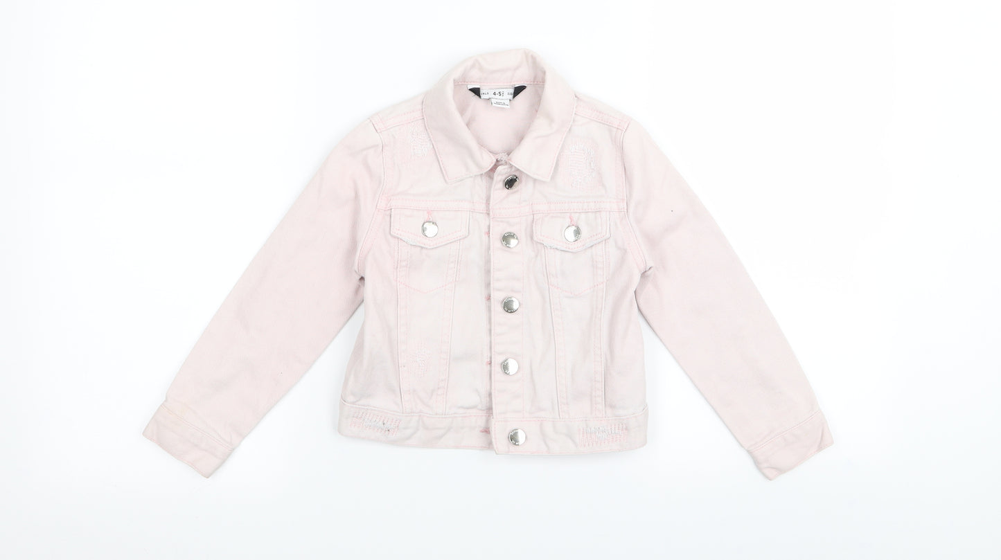denim and co Girls Pink   Pullover Jumper Size 4-5 Years  - denim jacket