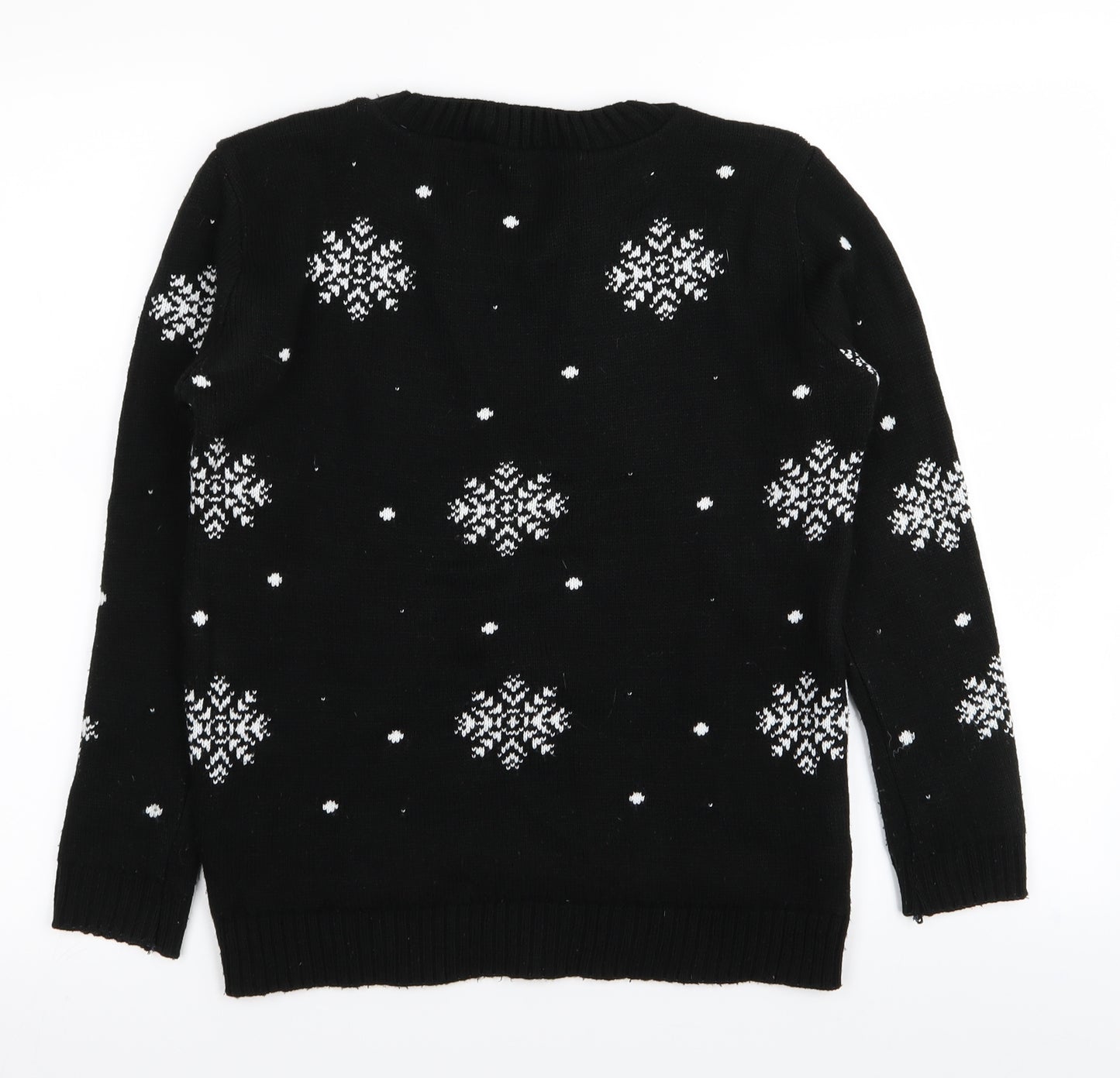 Preworn Boys Black   Pullover Jumper Size 11-12 Years  - christmas