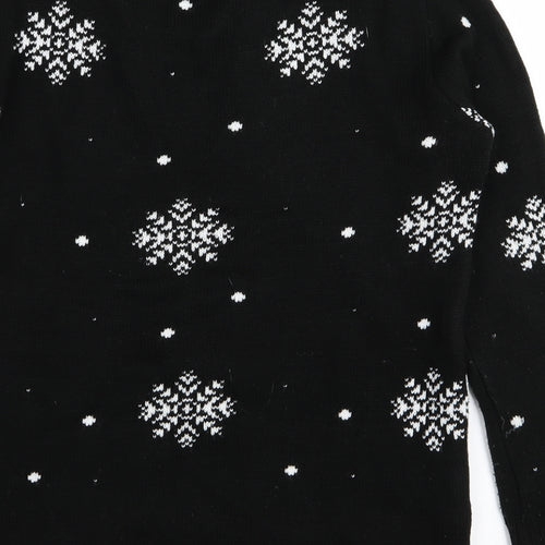 Preworn Boys Black   Pullover Jumper Size 11-12 Years  - christmas
