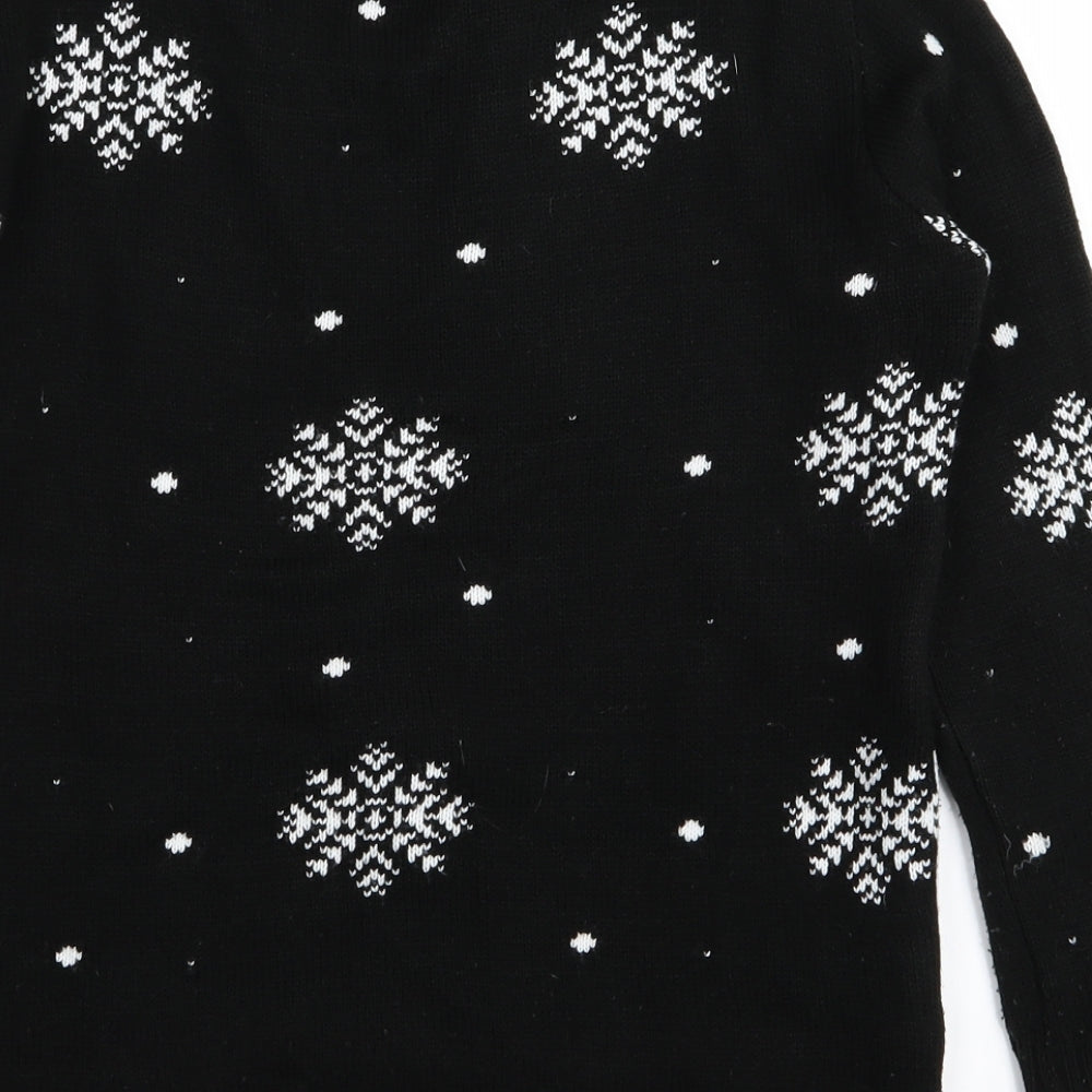 Preworn Boys Black   Pullover Jumper Size 11-12 Years  - christmas