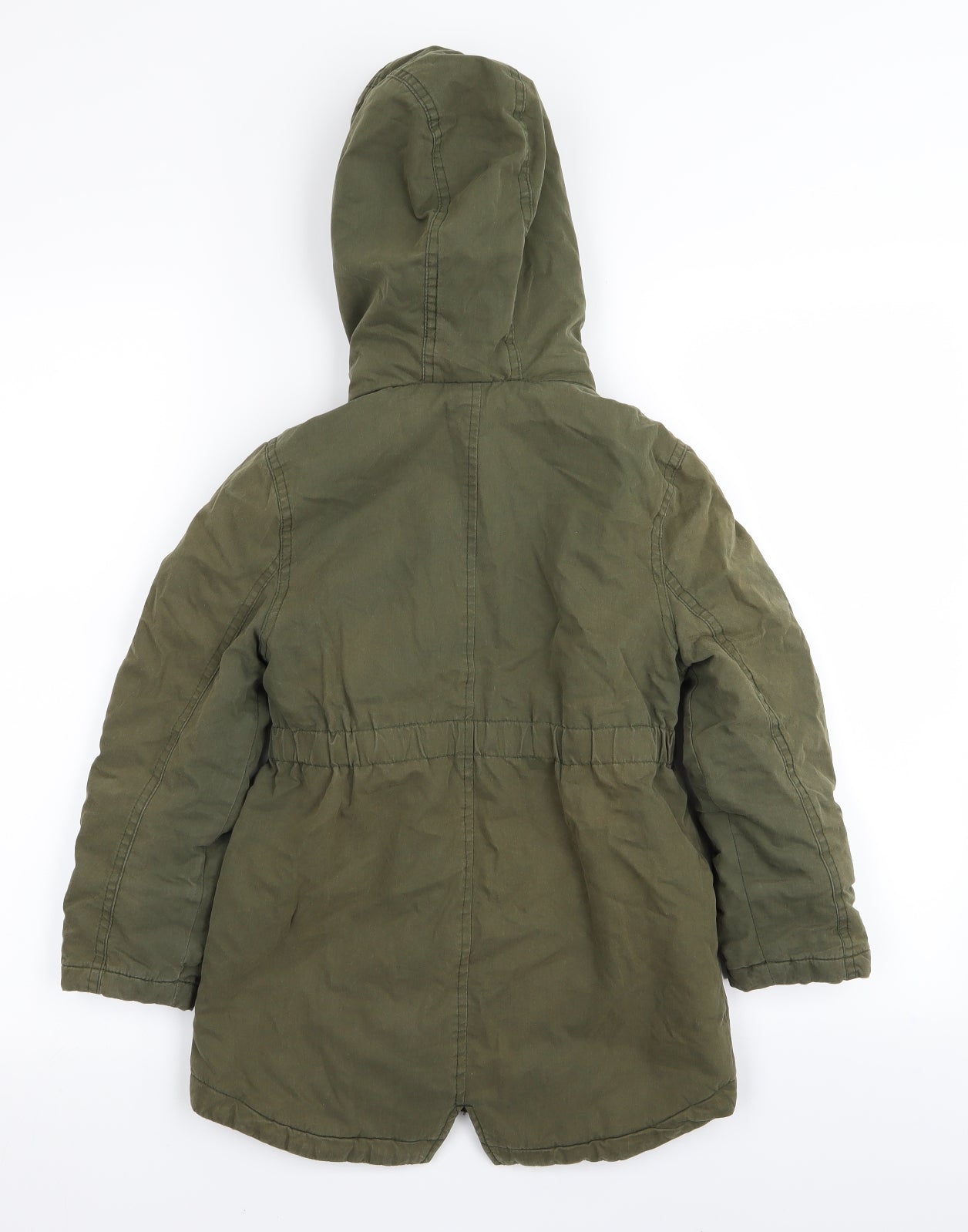 M&S Girls Green   Parka Coat Size 5-6 Years
