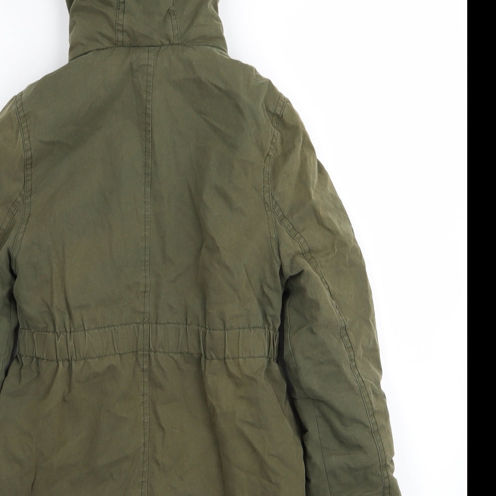M&S Girls Green   Parka Coat Size 5-6 Years