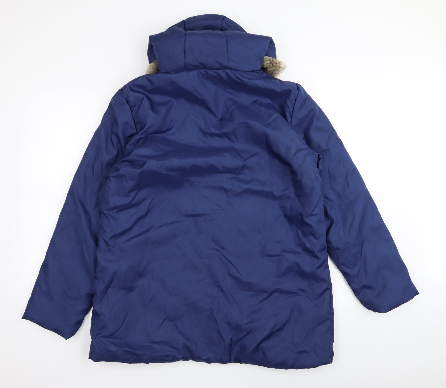 Anne De Lancay Womens Blue   Parka Coat Size M