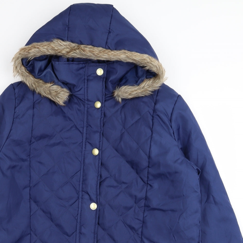 Anne De Lancay Womens Blue   Parka Coat Size M