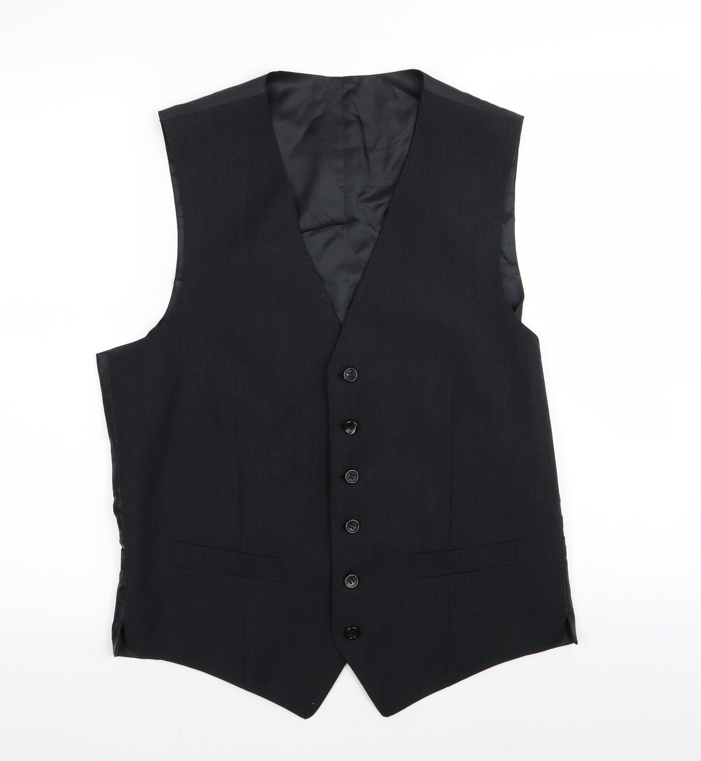 Preworn Mens Black   Jacket Suit Waistcoat Size 36