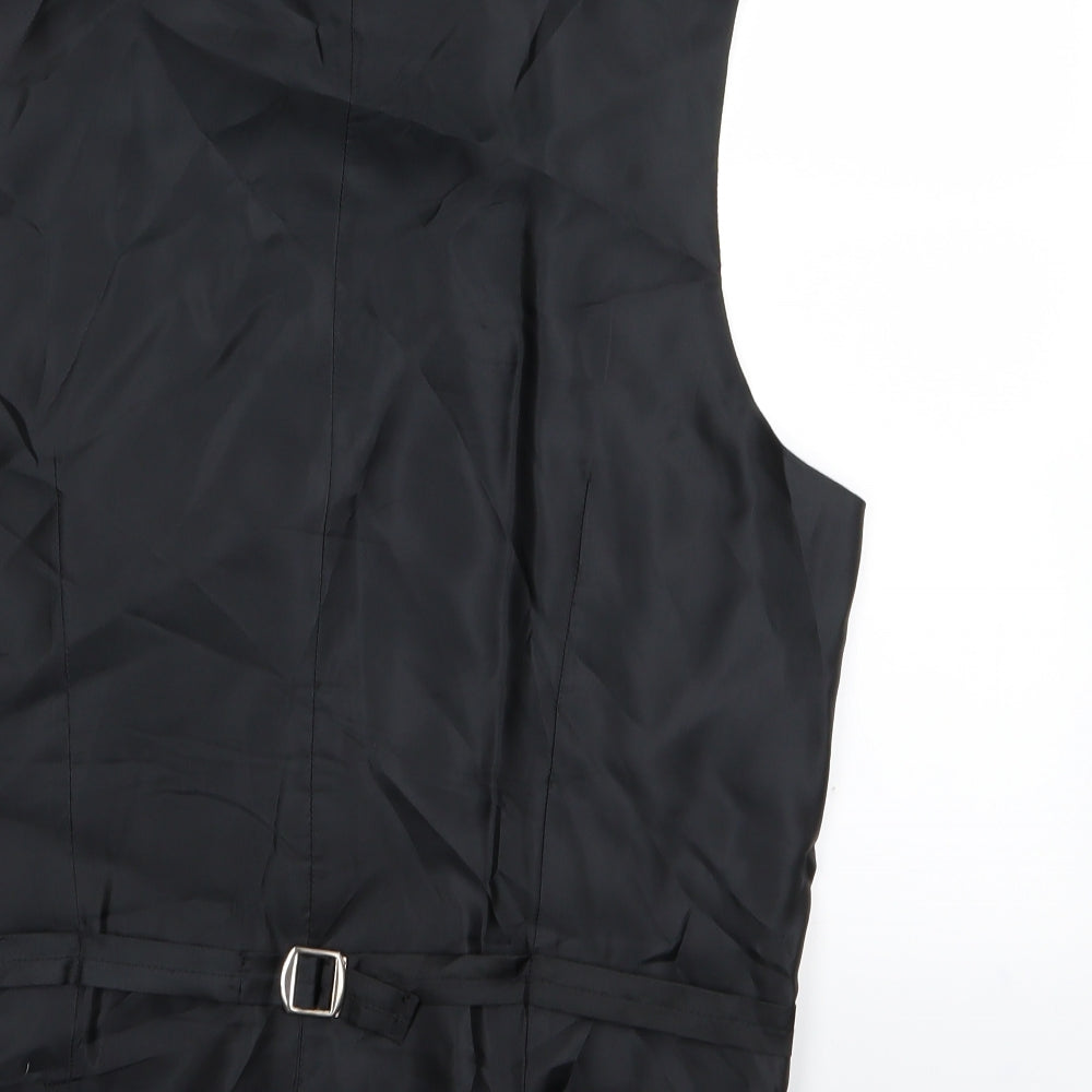 Preworn Mens Black   Jacket Suit Waistcoat Size 36