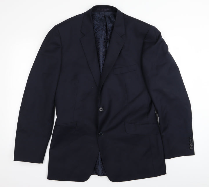 t flood Mens Blue Jacket Blazer Size 38