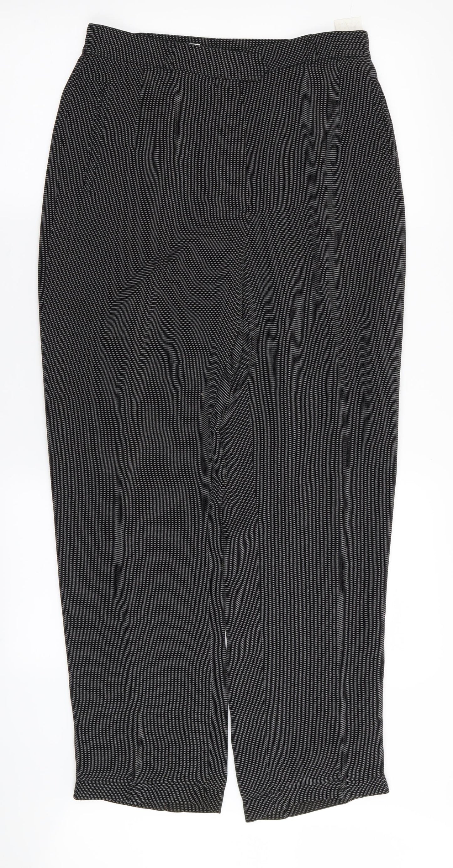 Preworn Womens Black Houndstooth  Trousers  Size 12 L27 in