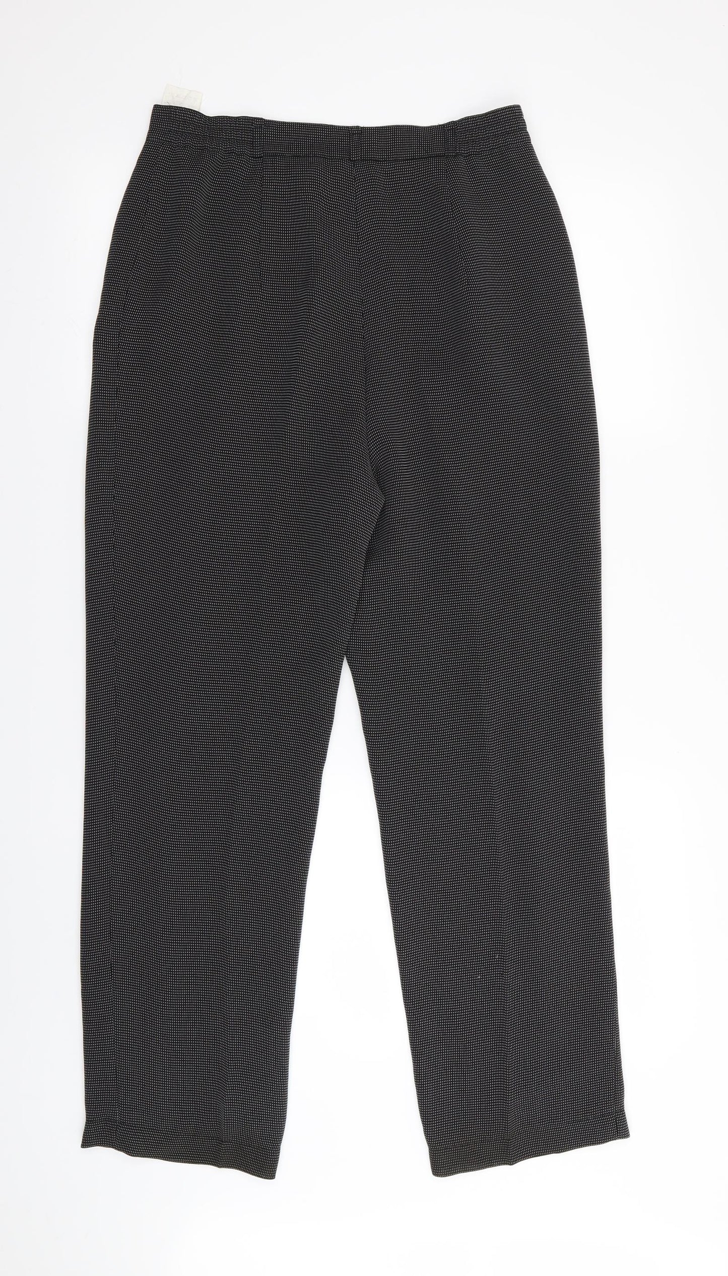 Preworn Womens Black Houndstooth  Trousers  Size 12 L27 in