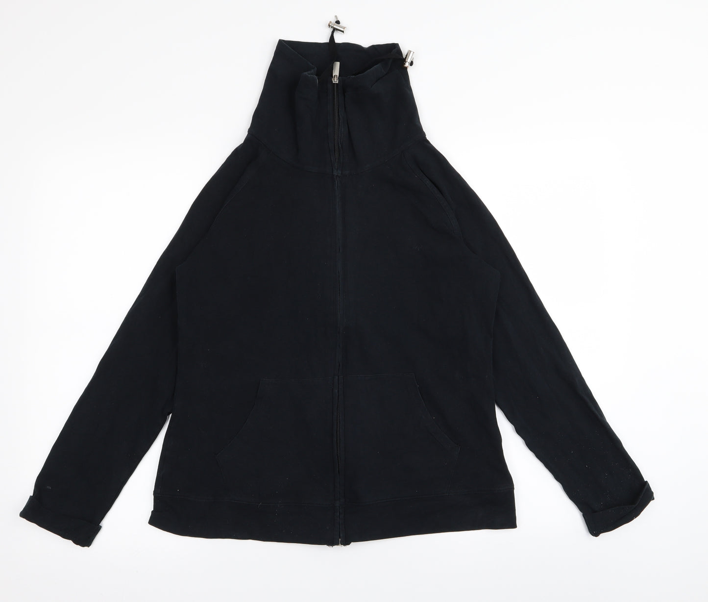 M&S Womens Black   Full Zip Jumper Size 14