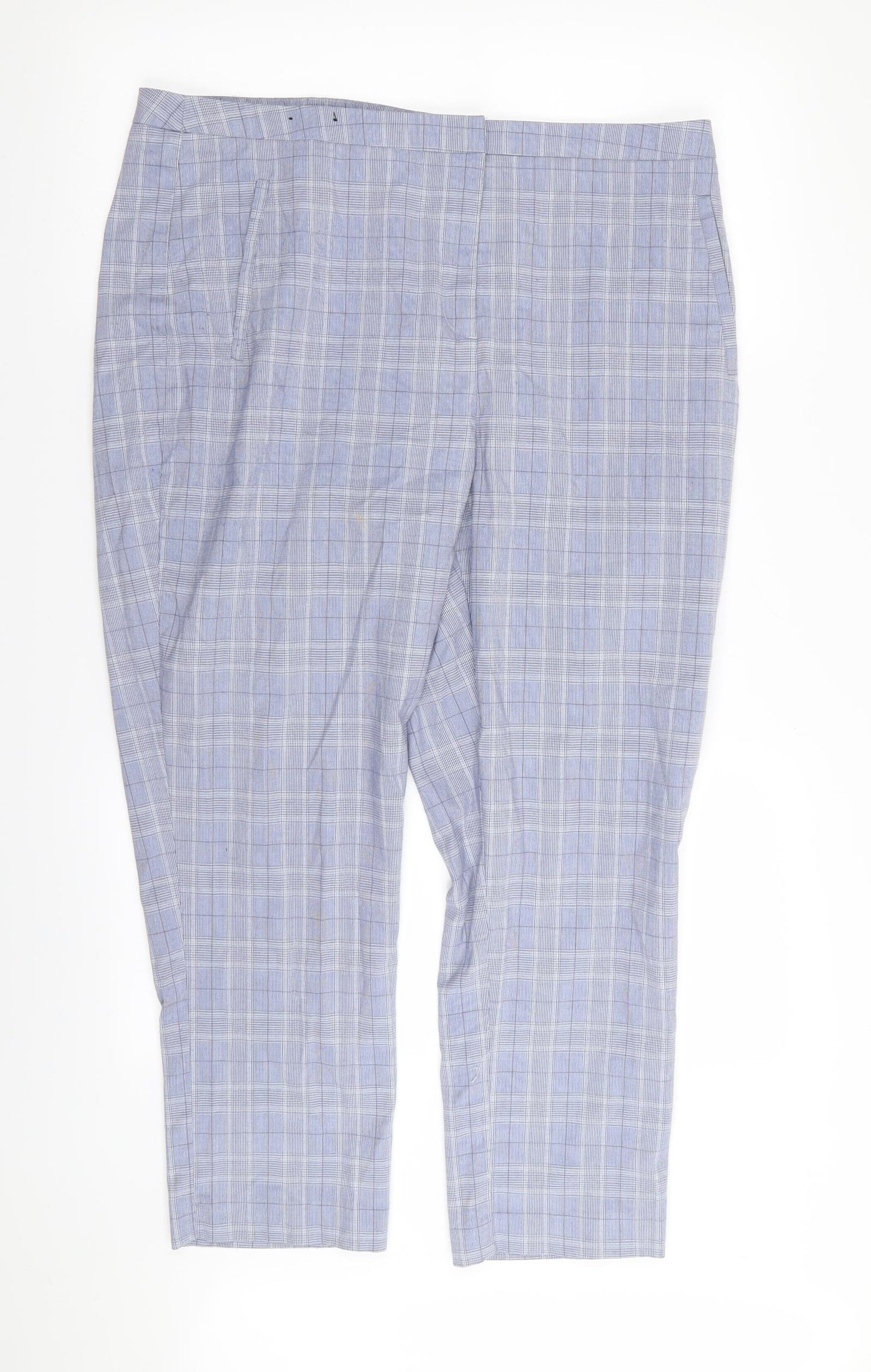 New Look Womens Blue Check  Trousers  Size 16 L26 in