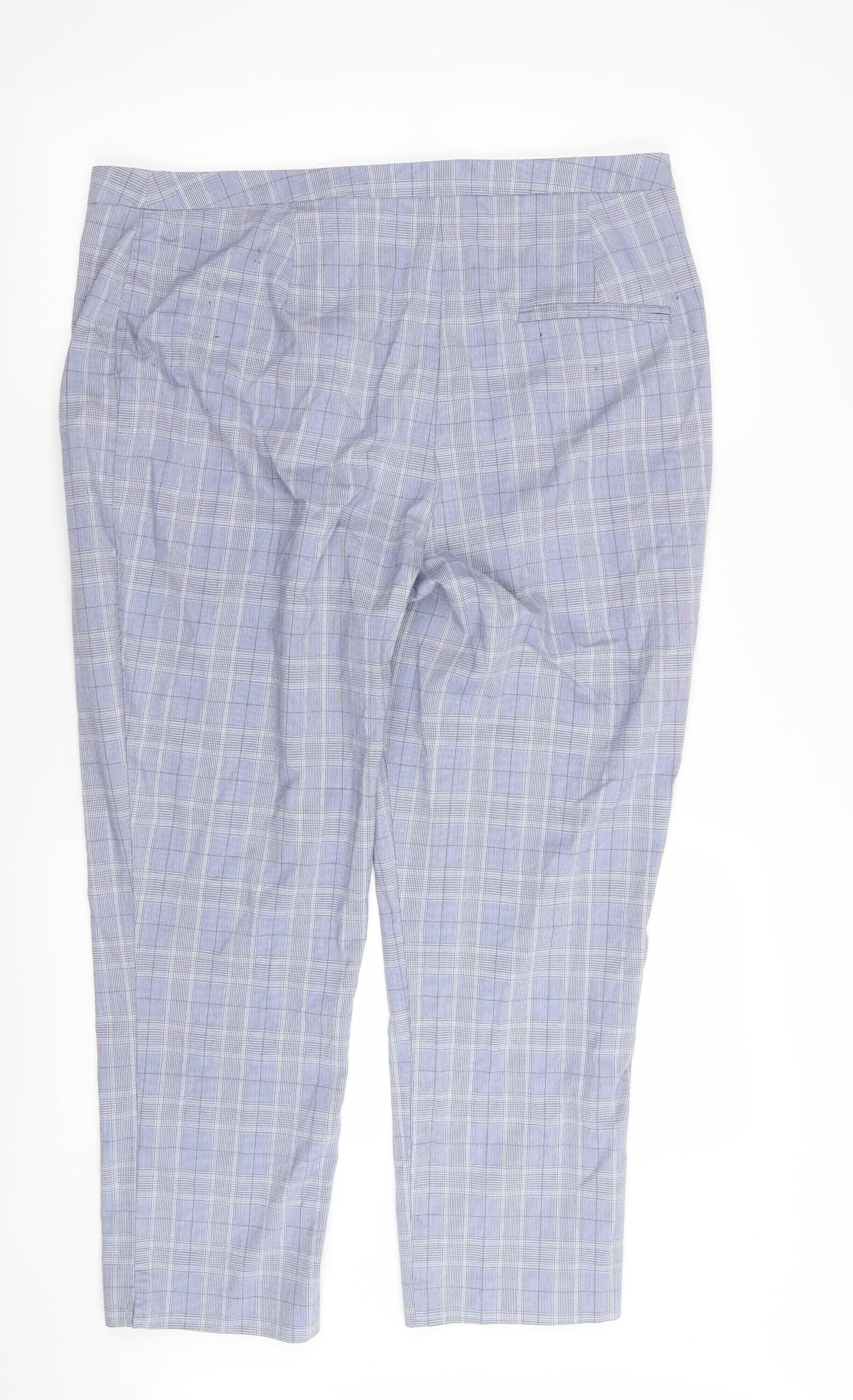 New Look Womens Blue Check  Trousers  Size 16 L26 in