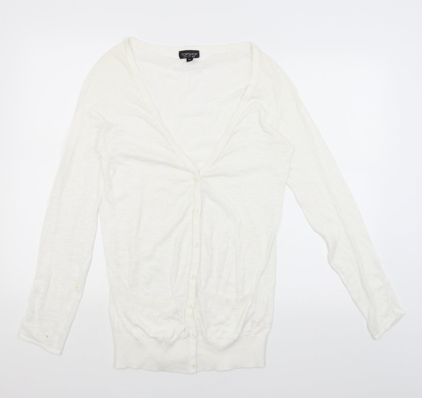 Topshop Womens White   Cardigan Jumper Size 8