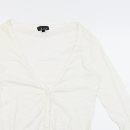 Topshop Womens White   Cardigan Jumper Size 8