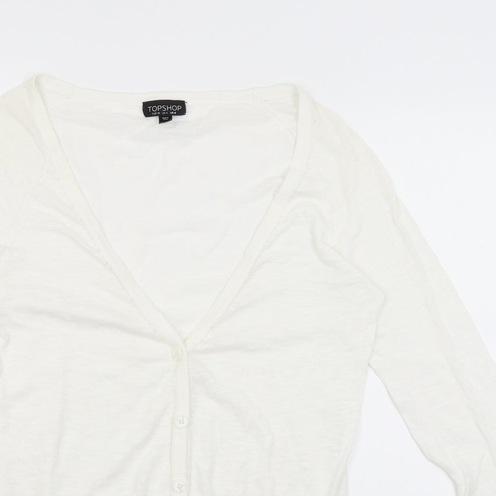 Topshop Womens White   Cardigan Jumper Size 8
