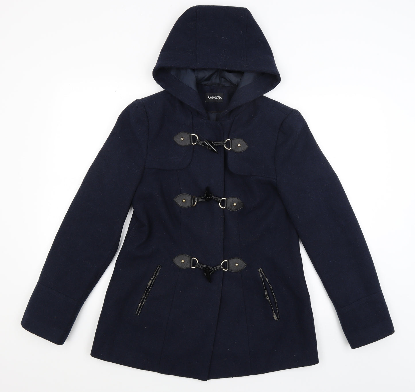 George Womens Blue   Overcoat Coat Size 10