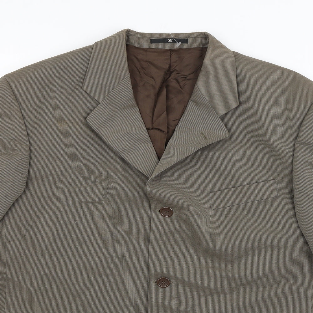 Ciro Citterio Mens Brown Striped  Jacket Blazer Size 42