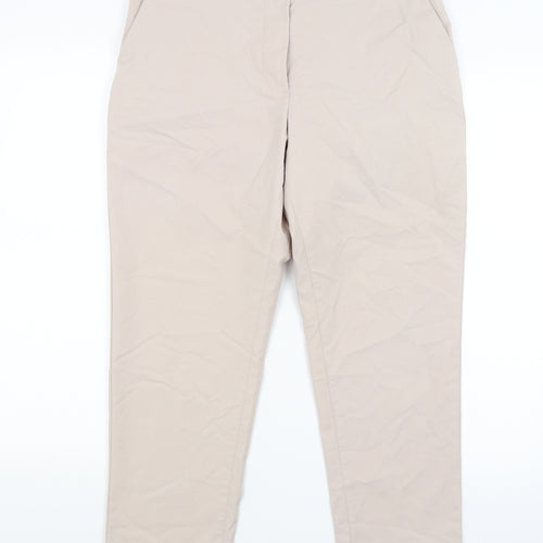M&S Womens Beige   Cropped Trousers Size 12 L24 in