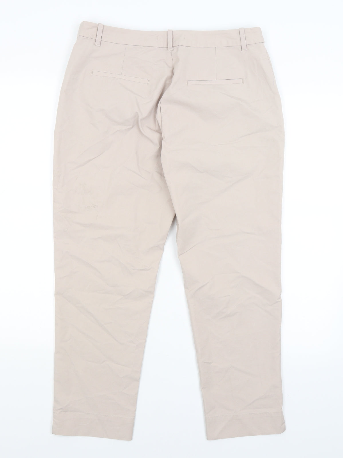 M&S Womens Beige   Cropped Trousers Size 12 L24 in