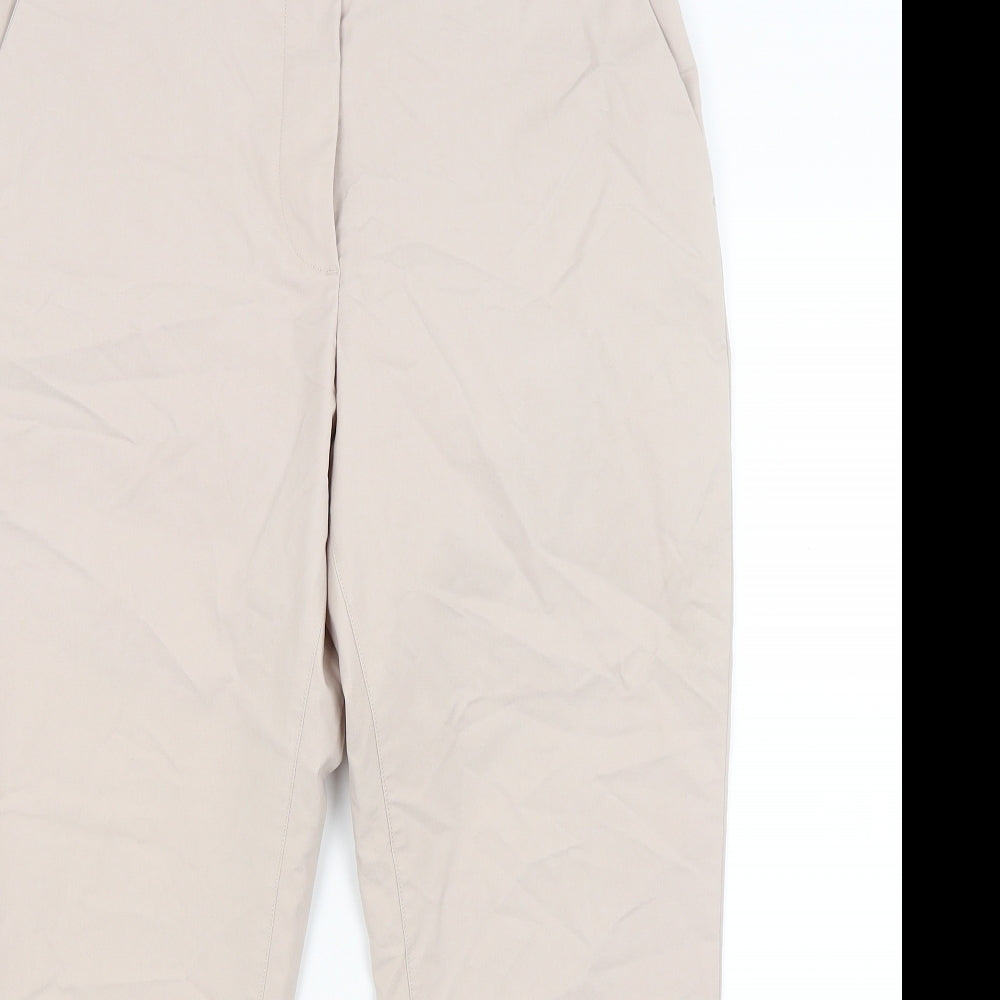 M&S Womens Beige   Cropped Trousers Size 12 L24 in