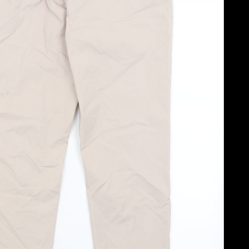 M&S Womens Beige   Cropped Trousers Size 12 L24 in