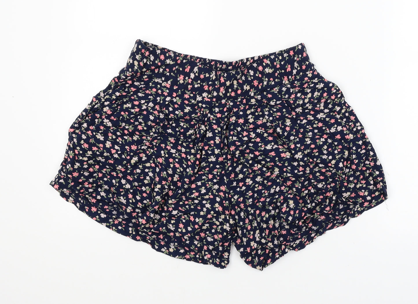 Peacocks Womens Blue Floral  Mom Shorts Size 8