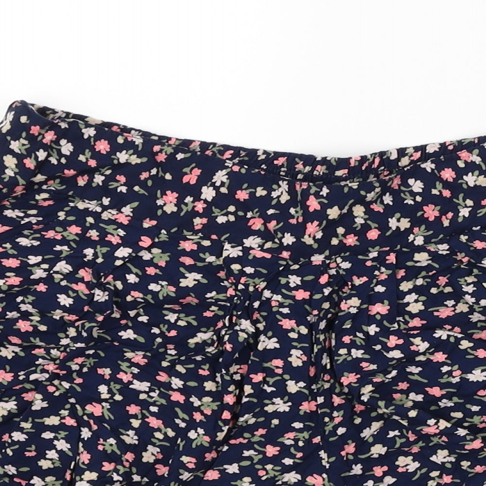 Peacocks Womens Blue Floral  Mom Shorts Size 8