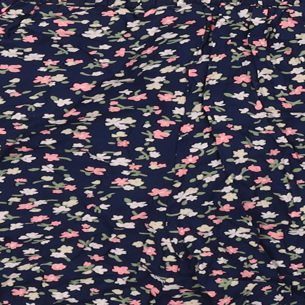 Peacocks Womens Blue Floral  Mom Shorts Size 8