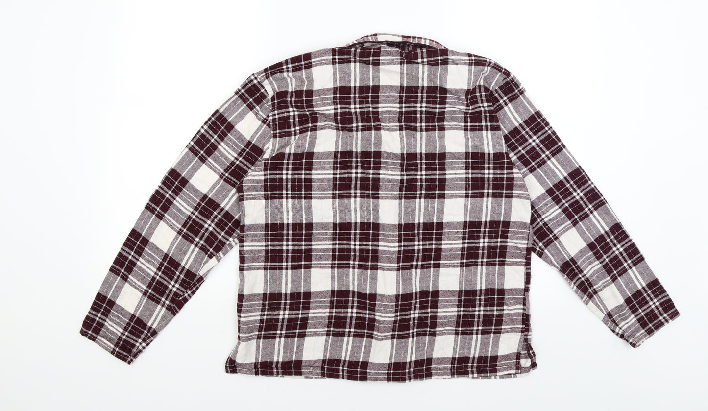Boux Avenue Womens Red Plaid  Basic Button-Up Size 14