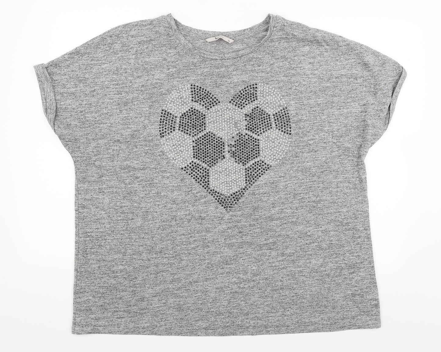 TU Womens Grey   Basic T-Shirt Size 20  - football heart