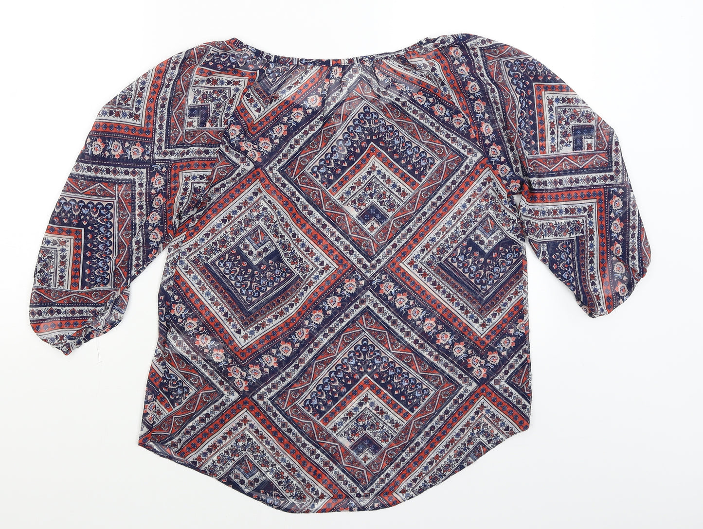 Red Herring Womens Blue Floral  Basic Blouse Size 10