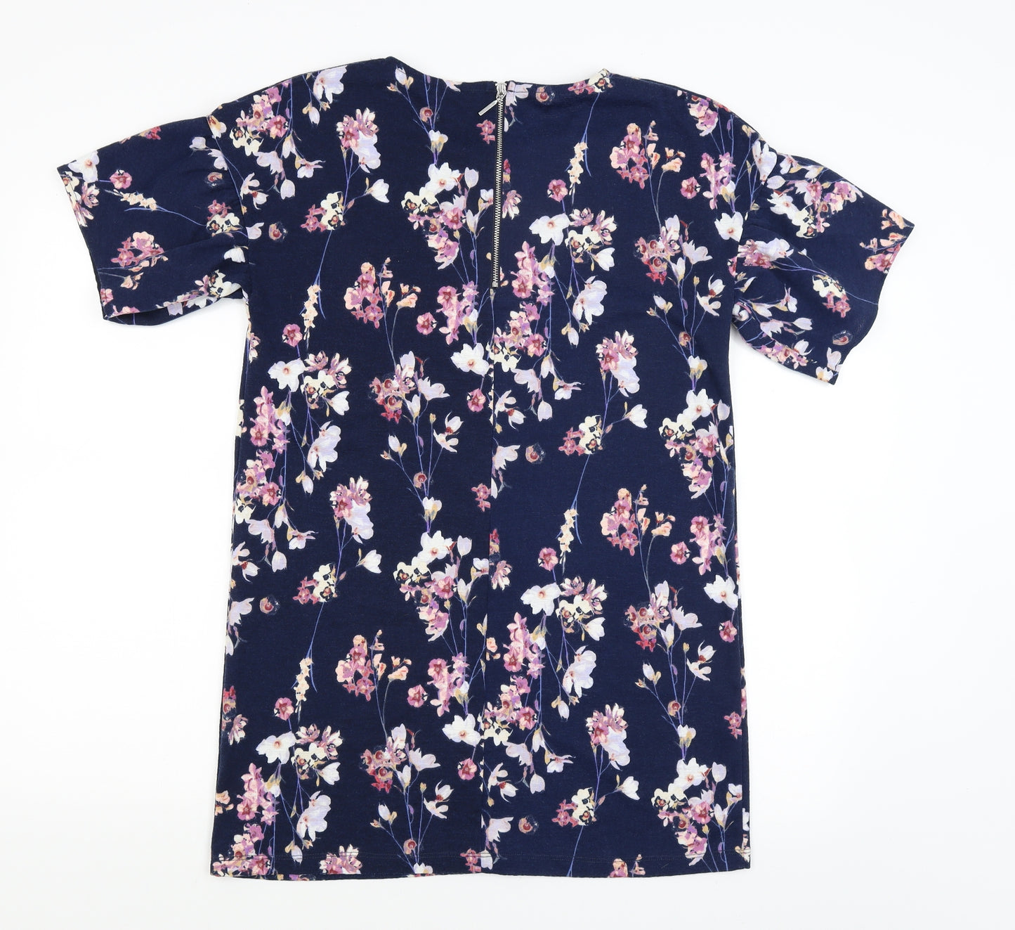F&F Womens Blue Floral  Tunic T-Shirt Size 8