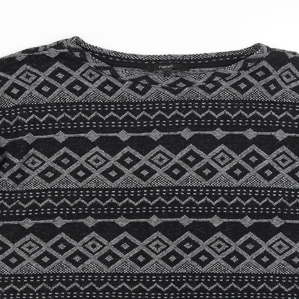 NEXT Womens Black Geometric  Basic T-Shirt Size 6