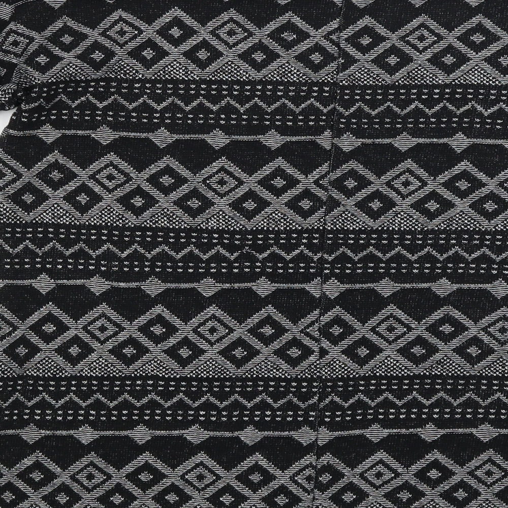NEXT Womens Black Geometric  Basic T-Shirt Size 6