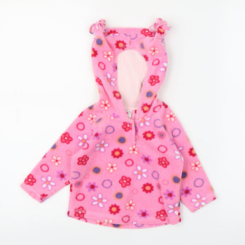 NEXT Girls Pink Floral  Pullover Jumper Size 6-9 Months