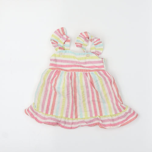 Fred & Flo Girls Multicoloured Striped  A-Line  Size 6-9 Months