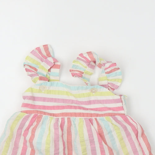 Fred & Flo Girls Multicoloured Striped  A-Line  Size 6-9 Months