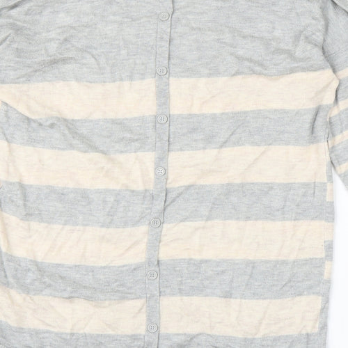 Oasis Womens Grey Striped  Pullover Jumper Size M