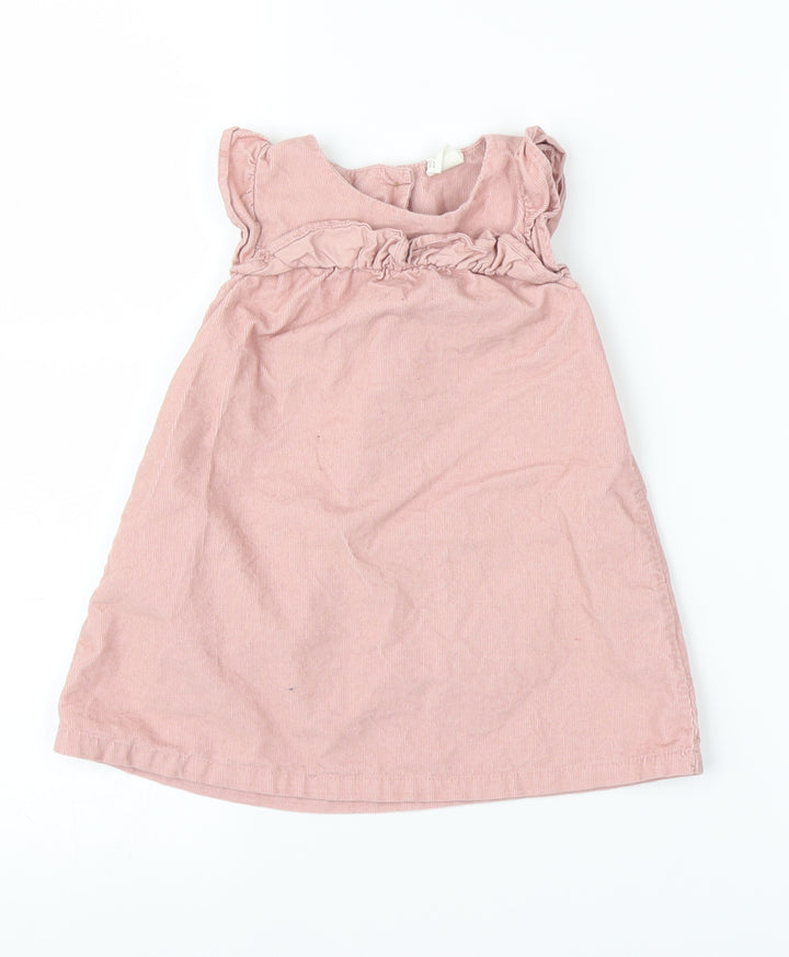 H&M Girls Pink  Corduroy A-Line  Size 6-9 Months